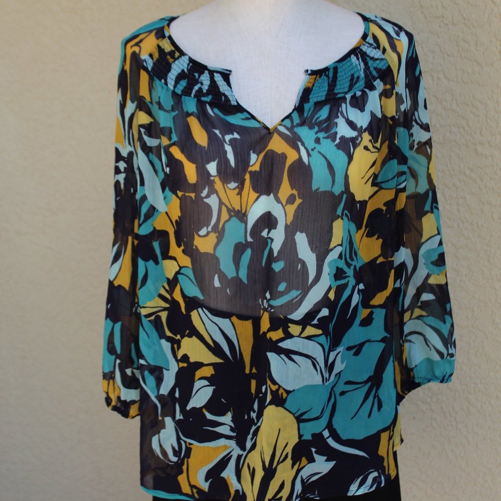 St. John's Bay Sheer Floral Blouse